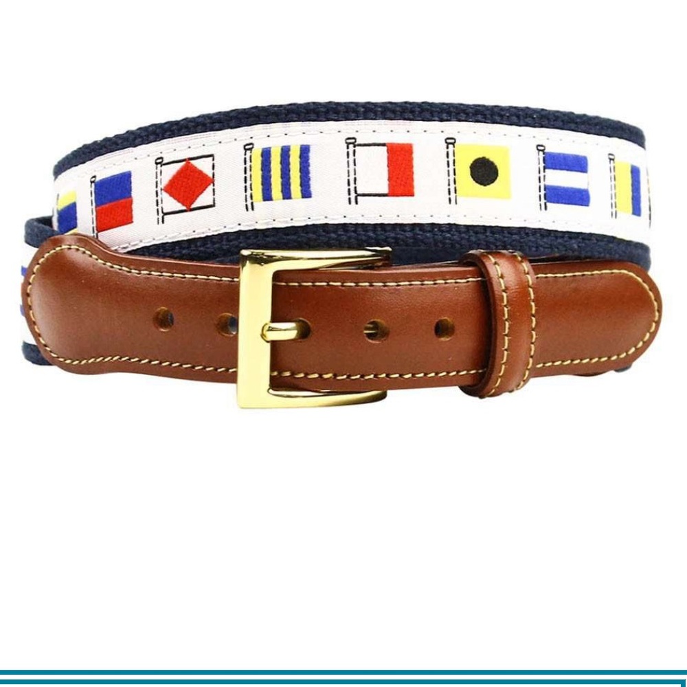 PREPPY NAUTICAL FLAG BELT Sz 36
